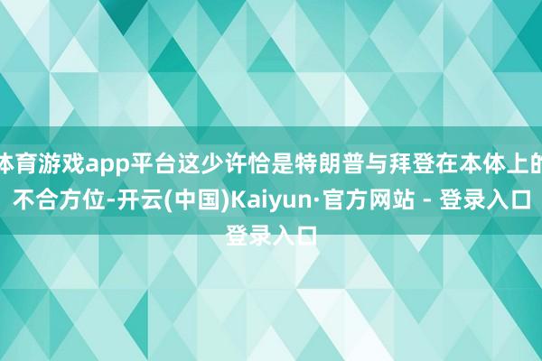   体育游戏app平台这少许恰是特朗普与拜登在本体上的不合方位-开云(中国)Kaiyun·官方网站 - 登录入口