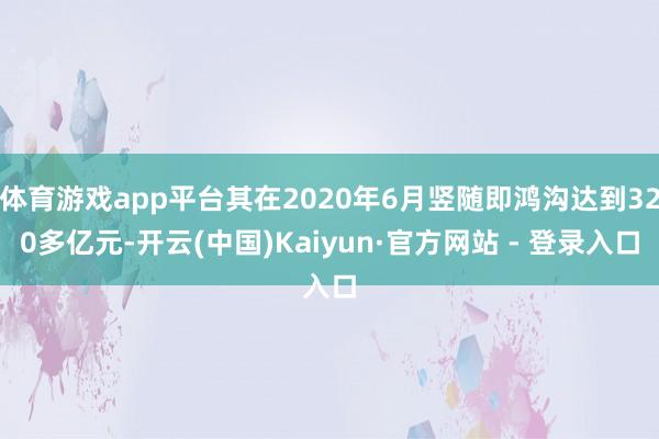   体育游戏app平台其在2020年6月竖随即鸿沟达到320多亿元-开云(中国)Kaiyun·官方网站 - 登录入口